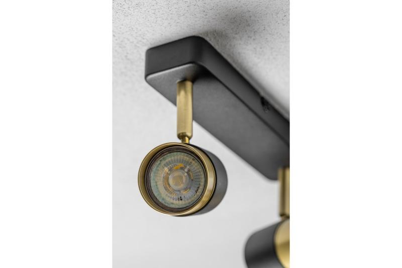 Armatura de Teto Decorativa ORIO alumínio 24,0x5,5x14,0 IP20 2*GU10 máx. 50W redonda preta. 1208963965