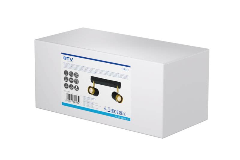 Armatura de Teto Decorativa ORIO alumínio 24,0x5,5x14,0 IP20 2*GU10 máx. 50W redonda preta. 1208963965