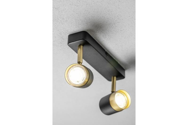 Armatura de Teto Decorativa ORIO alumínio 24,0x5,5x14,0 IP20 2*GU10 máx. 50W redonda preta. 1208963965