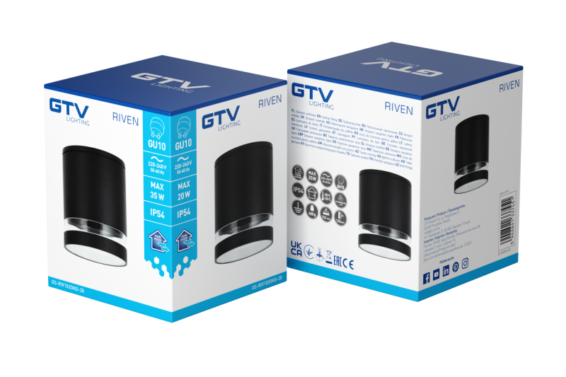 Decoração Luminária de Teto RIVEN alum 102x120 IP54 MÁX.35W redondo grafite. 1208963984