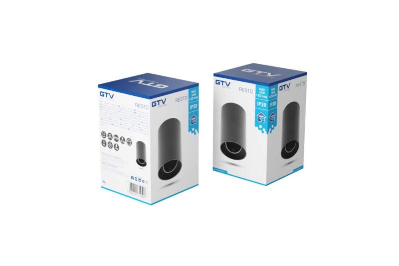 Luminária de teto Decor RESTO PC φ80x125mm IP20 máx. 20W redonda preta. 1208963985