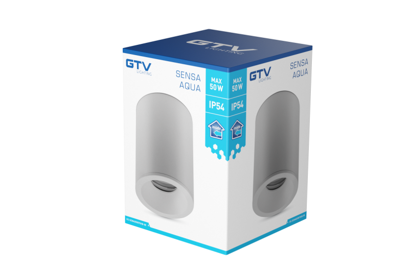 Luminária de teto Decor SENSA AQUA alumínio 85x115 IP54 máx. 50W circular cinza. 1208964008