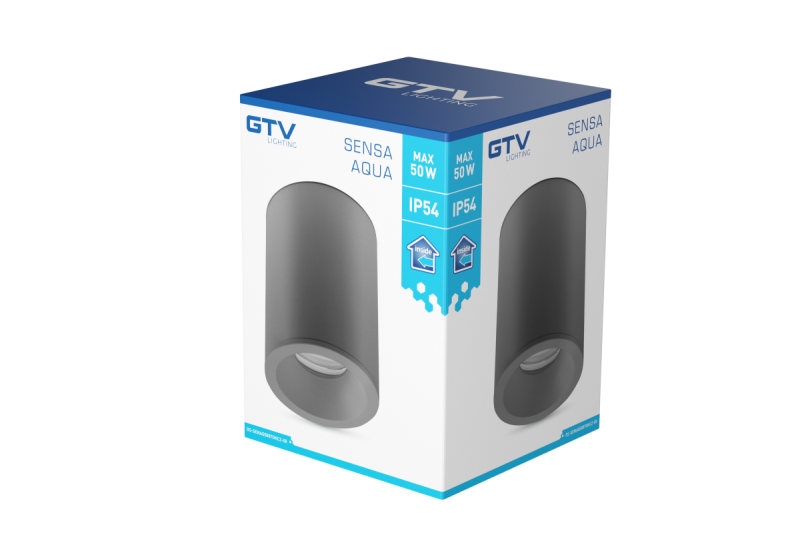 Decor SENSA AQUA lâmpada de teto alum 85x115 IP54 máx 50W redonda preta. 1208964009