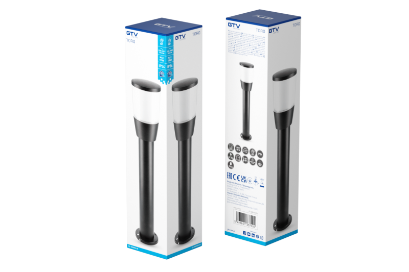 Iluminação de Jardim Decorativa TORO-P 50 E27 MÁX.15W IP54 AC220-240V 50-60Hz poste preto. 1208964024