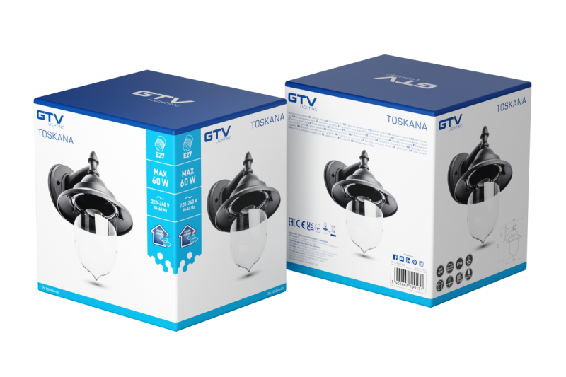 Iluminação de Jardim Decorativa TOSKANA-AD E27 MÁX.60W IP54 AC220-240V 50-60Hz preto fosco 1208964026