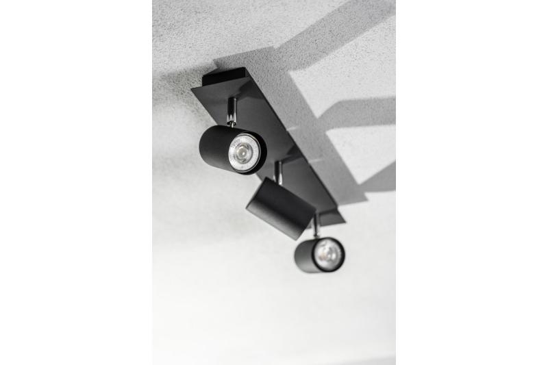 Luminária de Teto Decorativa VENETO IP20 máx. 20W 3 x GU10 redonda preta. 1208964040