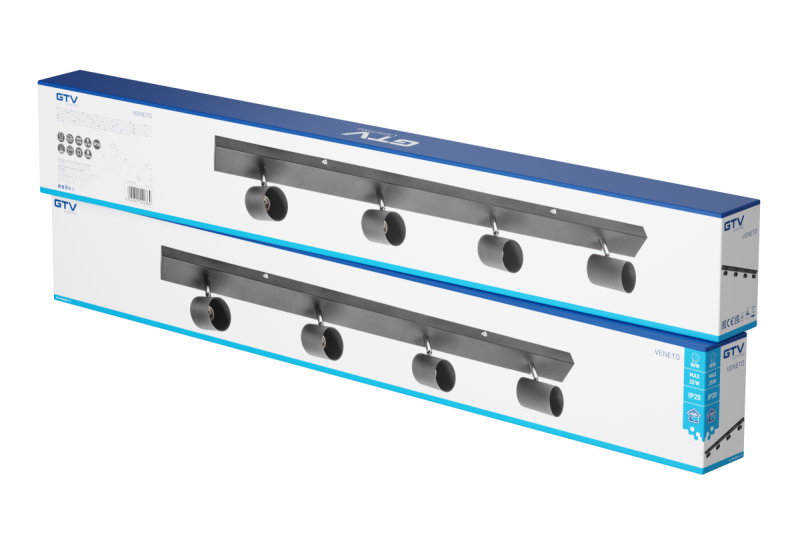 Luminária de Teto Decorativa VENETO IP20 máx. 20W 4 x GU10 redonda preta. 1208964042