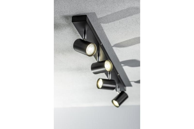 Luminária de Teto Decorativa VENETO IP20 máx. 20W 4 x GU10 redonda preta. 1208964042