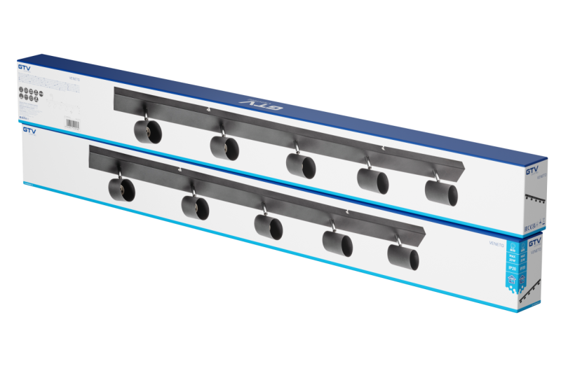 Luminária de Teto Decorativa VENETO IP20 máx. 20W 5 x GU10 redonda preta. 1208964044