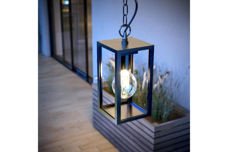 Luminária de Jardim Decorativa Suspensa VENTANA-H E27 MÁX.20W IP54 AC220-240V 50-60Hz preto. 1208964047