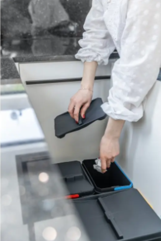 Sistema de separação de resíduos Garbi Basket B-60-3 para gaveta de 60 cm, incl. suporte e 3 lixeiras 1208964399