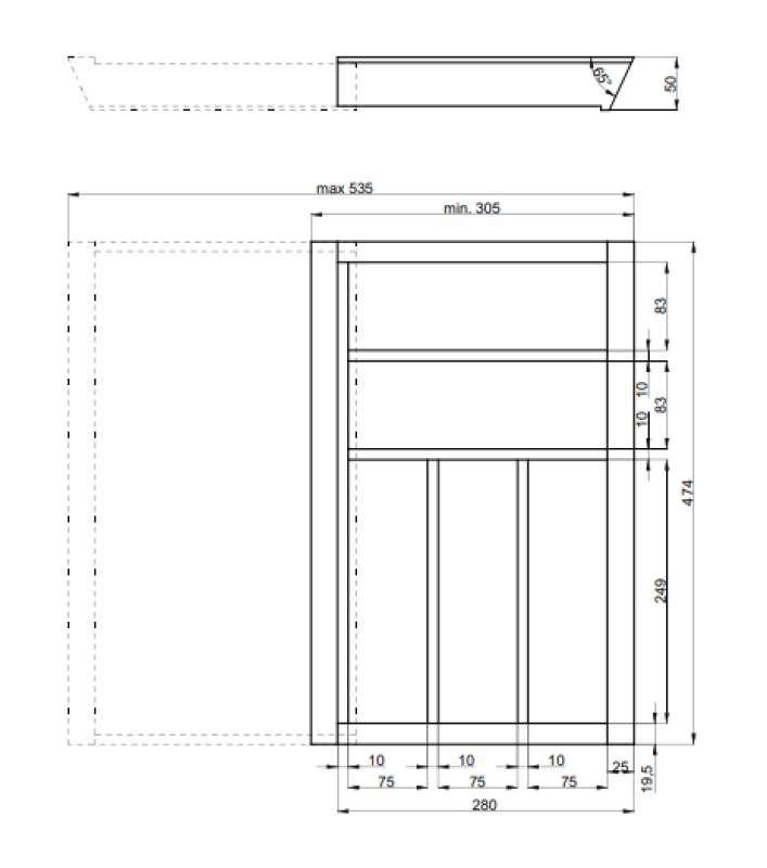 Decor Cutle Cestos para talheres Cesto para talheres ajustável  Cor Faia 1208966290