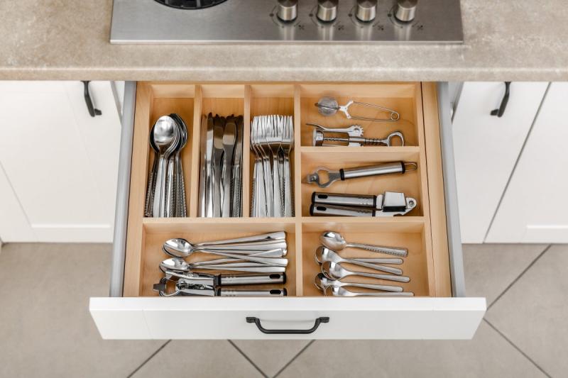 Decor Cutle Talheres Organizador de Gavetas de Cozinha Ajustável Inserto para Armários de 600-1000mm 1208966291