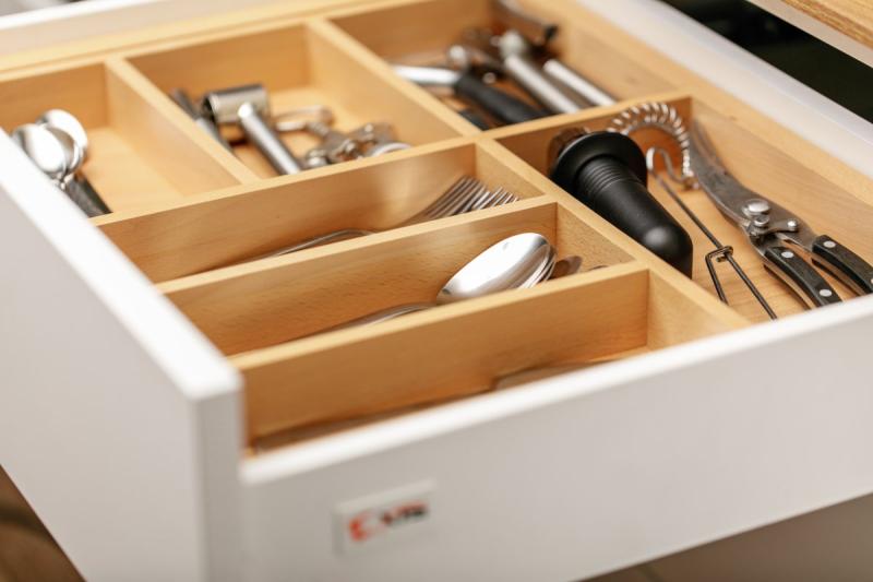Decor Cutle Talheres Organizador de Gavetas de Cozinha Ajustável Inserto para Armários de 600-1000mm 1208966291