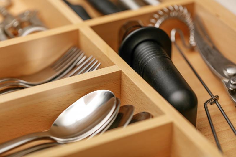 Decor Cutle Talheres Organizador de Gavetas de Cozinha Ajustável Inserto para Armários de 600-1000mm 1208966291