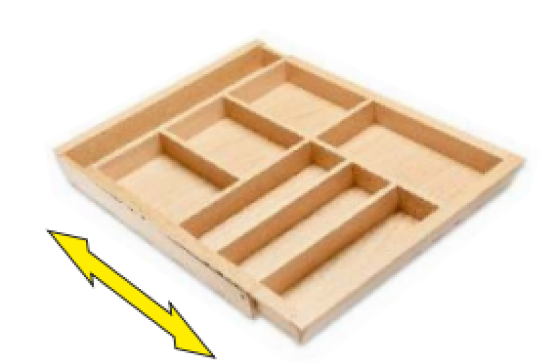 Decor Cutle Talheres Organizador de Gavetas de Cozinha Ajustável Inserto para Armários de 600-1000mm 1208966291