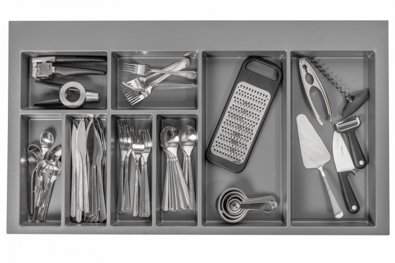Decor Cutle Gavetas para Talheres Inserção para Gaveta de Cozinha 900 Antracite 1208966382