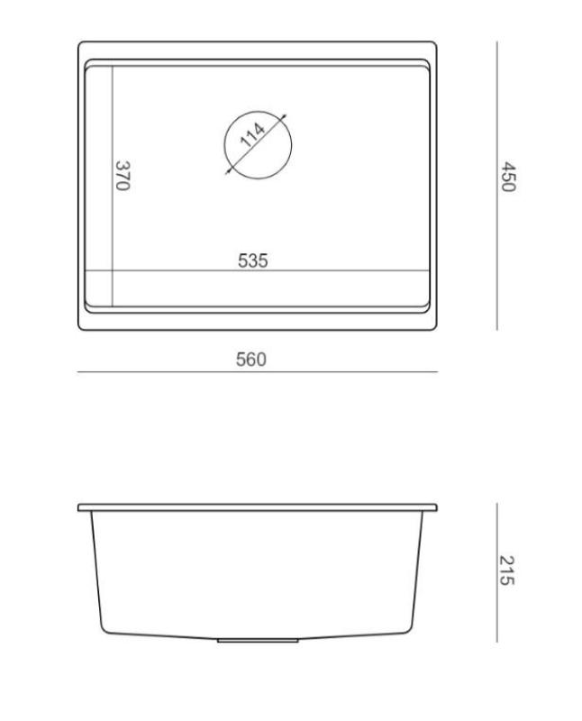 Quadri Newport II pia de granito branco de montagem inferior branca 560x450 mm 1208966922