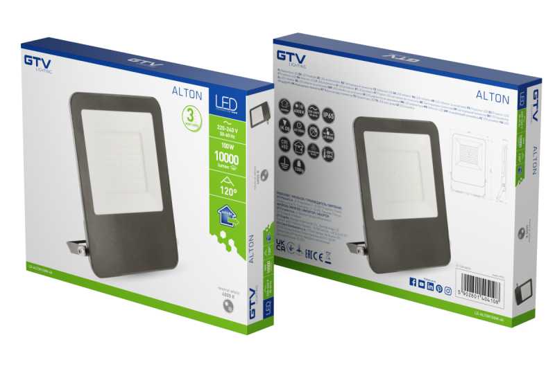 ALTON holofote, LED, 100W, 10000lm, 4000K, AC220-240V, IP65 1208966955