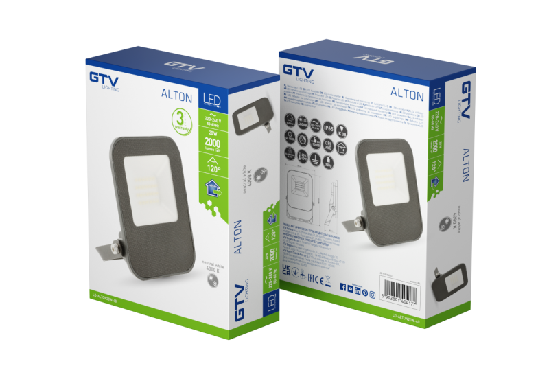 Holofote ALTON, LED, 20W, 2000lm, 4000K, AC220-240V, IP65 1208966956