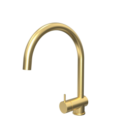 Waterevolution Flow misturador de cozinha PVD Escovado Light Gold com bica extensível T155WGE