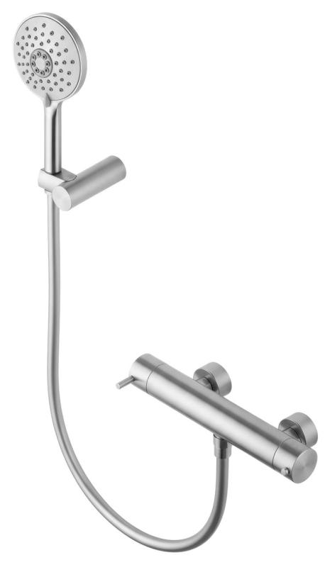 Waterevolution Flow termostato de duche com conjunto de chuveiro redondo em aço inoxidável T140TNRIE