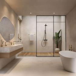 Waterevolution Flow conjunto de chuveiro com ducha de teto, preto fosco T141NPR