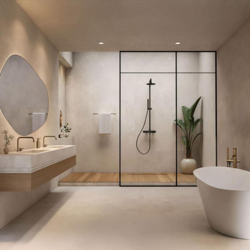 Waterevolution Flow conjunto de chuveiro com ducha de teto, preto fosco T141NPR