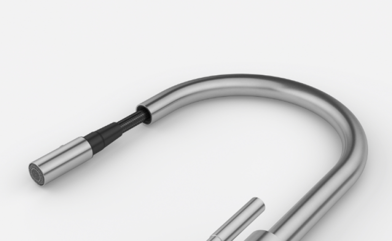 Franke Mythos Masterpiece Torneira de Cozinha com bica em J e bocal extensível totalmente em aço inoxidável 115.0711.554