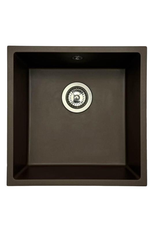 GraniteMy Universal pia de café de granito 40x40 cm montagem superior, montagem inferior e montagem nivelada com plugue de aço inoxidável 1208967212