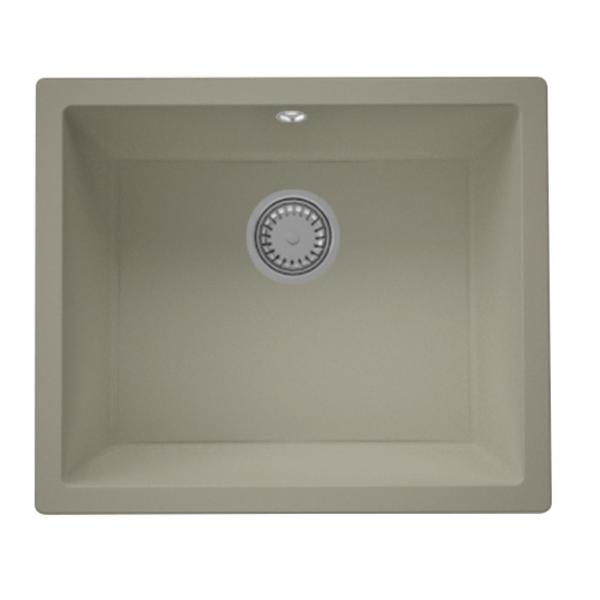 GraniteMy Universal pia de granito taupe 50x40 cm sobrepor, embutir e nivelar com tampão inox 1208967223