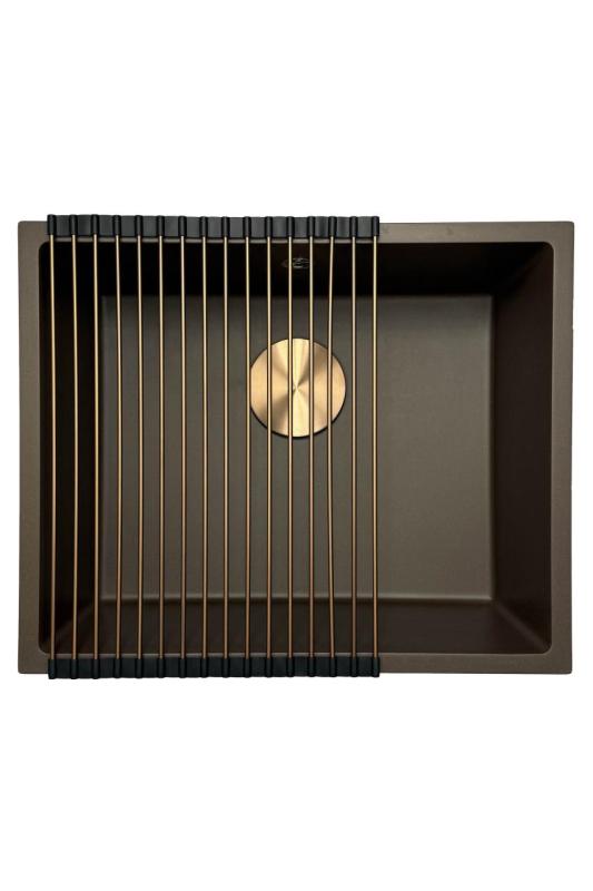 GraniteMy Universal pia de café de granito 50x40 cm de montagem superior, inferior e nivelada com plugue de cobre 1208967229.