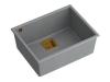 Quadri Luton grijs graniet onderbouw spoelbak met koperen plug 55x42  1208967276