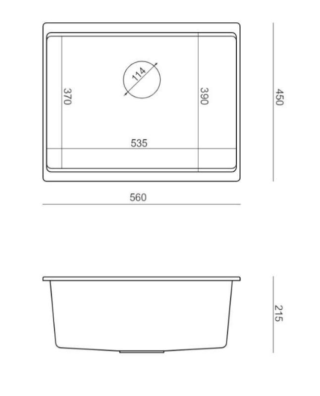 Quadri Newport II pia de granito embutida antracite 560x450mm com ralo e tampão dourados 1208967460