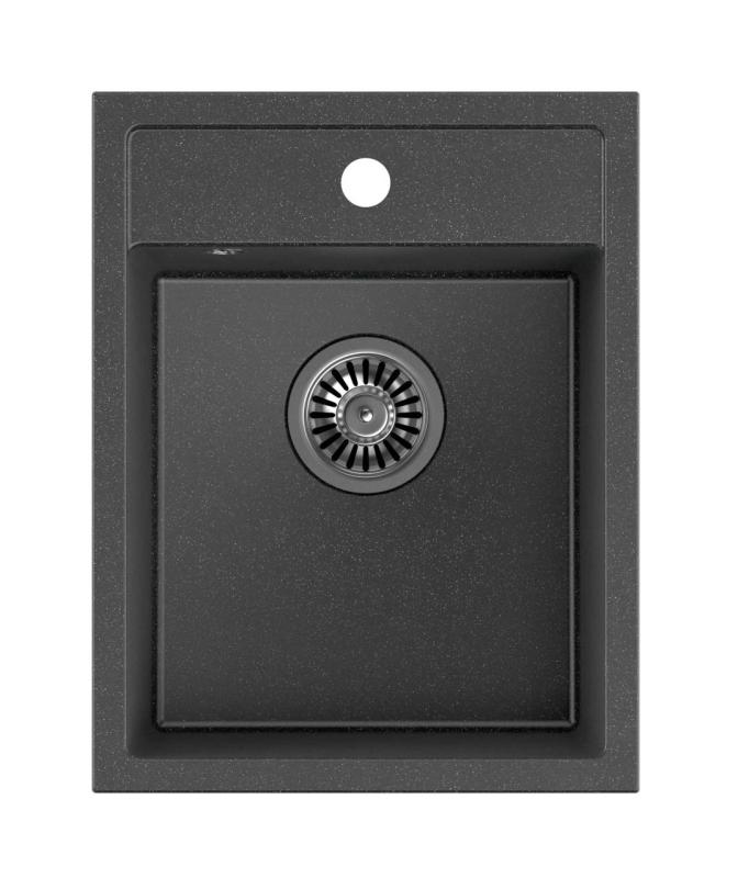 Quadri Londres pia de granito antracite 39x50cm com furo para torneira montagem 1208967584