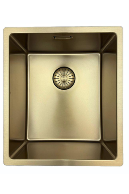 Pia Pure.Sink Prestige 34x40 cm PVD Ouro raio de 10mm para instalação inferior, nivelada e superior PPG3440-60.