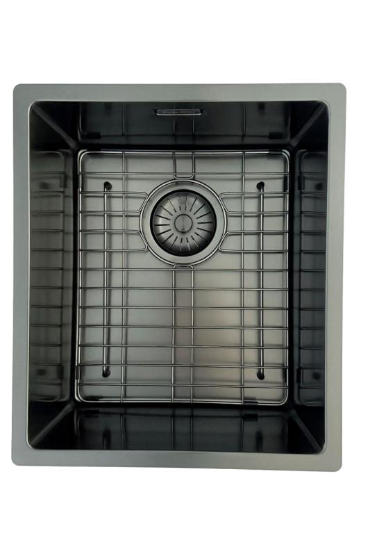 Pia Pure.Sink Prestige PVD gun metal 34x40 cm raio de 10mm para instalação inferior, nivelada e superior PPG3440-61