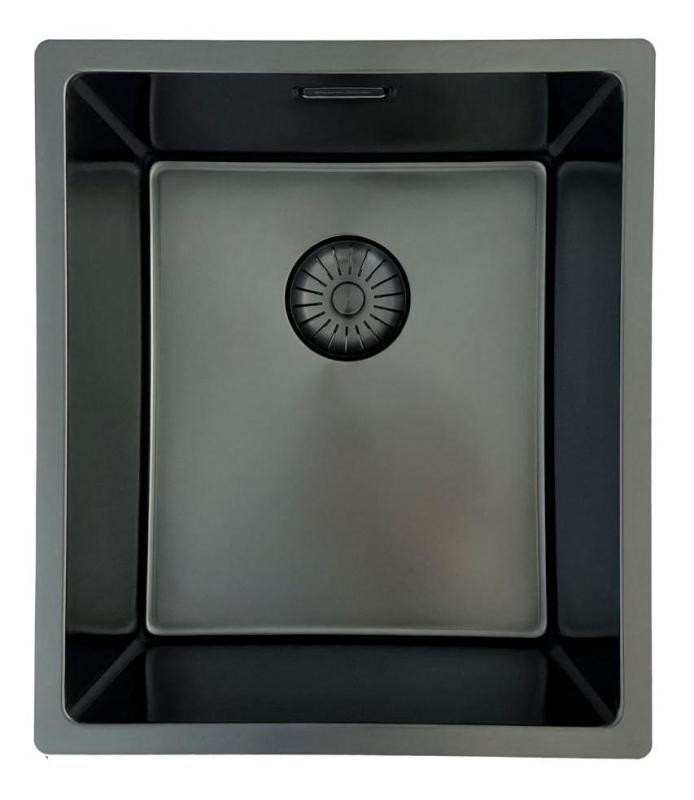 Pia Pure.Sink Prestige PVD gun metal 34x40 cm raio de 10mm para instalação inferior, nivelada e superior PPG3440-61