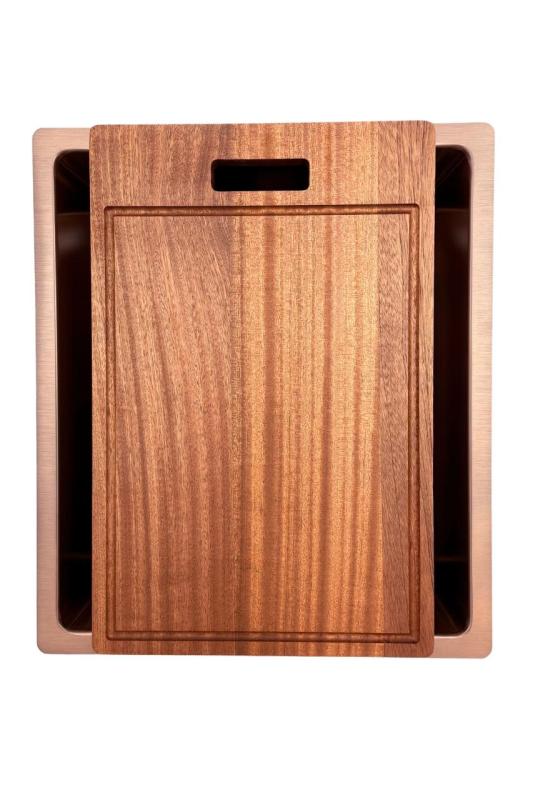 Spoelbak Pure.Sink Prestige 34x40 cm PVD Cobre 10mm raio montagem inferior, montagem nivelada e montagem superior PPG3440-62.