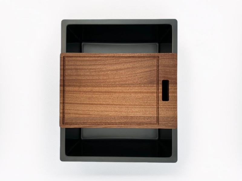 Pure.Sink Prestige pia 50x40 cm PVD Gun Metal, raio de 10 mm, para instalação sob a bancada, embutida e sobreposta PPG5040-61