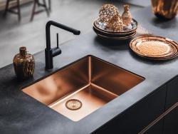 Pure.Sink Prestige pia 50x40 cm PVD Cobre, raio de 10 mm, para instalação sob a bancada, embutida e sobreposta PPG5040-62