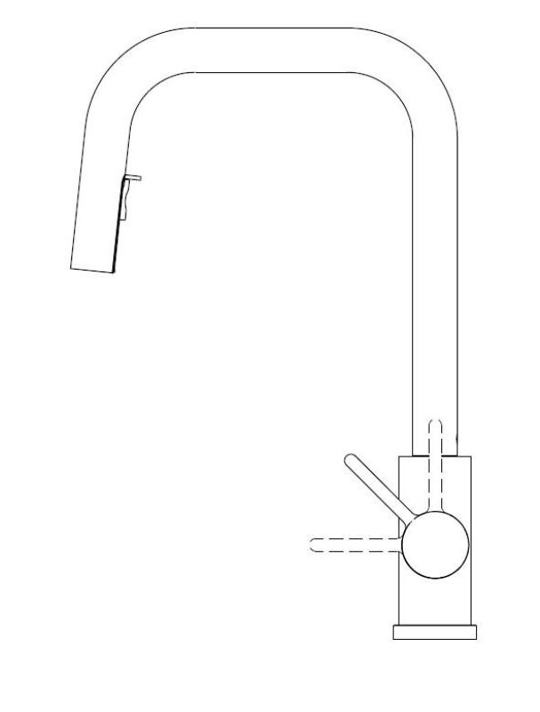 Torneira de cozinha Pure.Sink Elite Steel Crystal-S PVD Gun metal com bica extensível PS8050-61