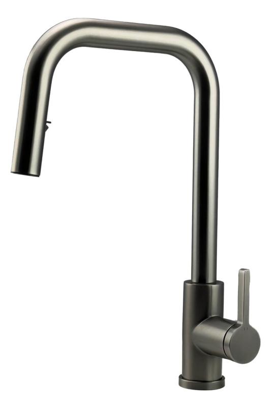 Torneira de cozinha Pure.Sink Elite Steel Crystal-S PVD Gun metal com bica extensível PS8050-61