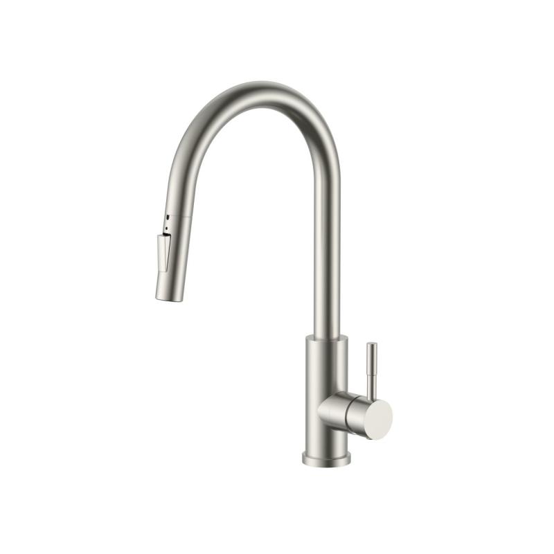 Pure.Sink Elite Steel Stream-S torneira de cozinha em aço inoxidável com bica extensível PS8045-02