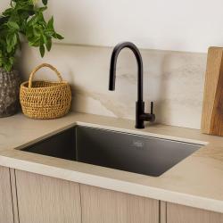 Kraan de cozinha Pure.Sink Elite Steel Stream-S em preto fosco com bica extensível PS8045-10