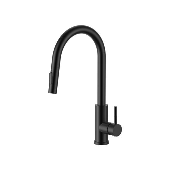 Torneira de Cozinha Ausmann Elite Steel Stream-S Preto Fosco com Bica Extensível PS8045-10