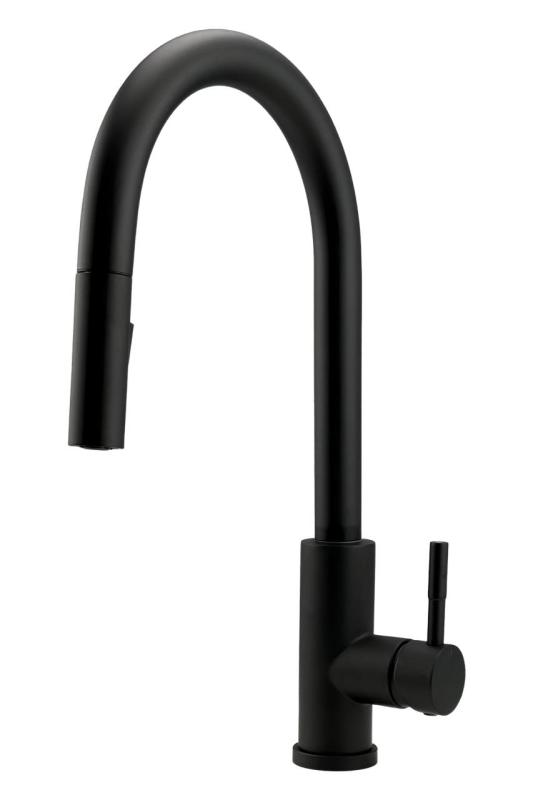 Kraan de cozinha Pure.Sink Elite Steel Stream-S em preto fosco com bica extensível PS8045-10