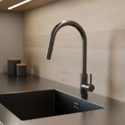 Pure.Sink Elite Steel Stream-S torneira de cozinha PVD Gun Metal com bica extensível PS8045-61