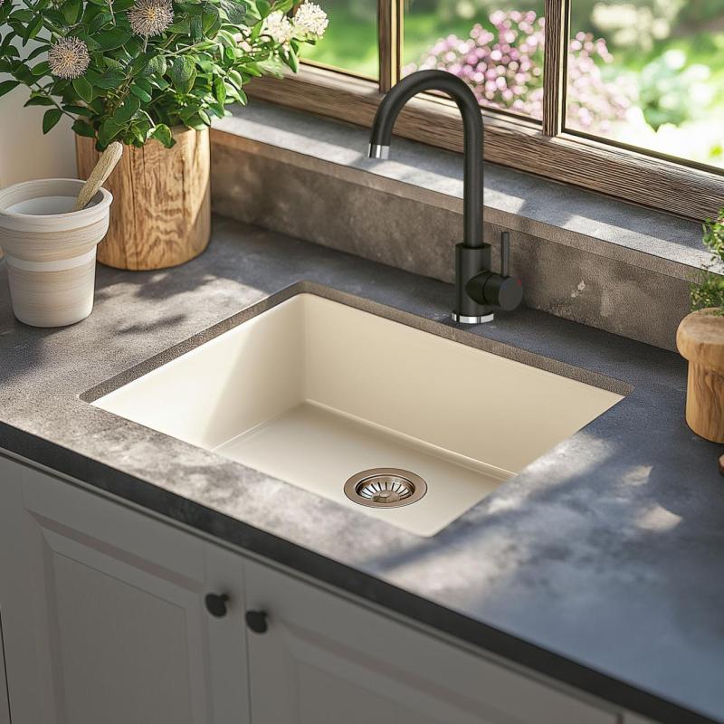 Quadri Coventry Torneira de Cozinha Antracite com Bica Giratória 1208967665