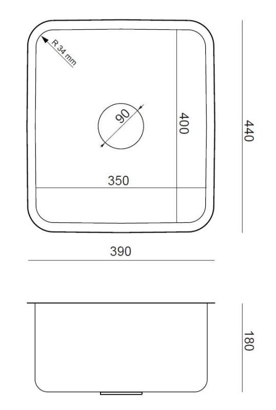Aquadesign Oxford Pia de Aço Inoxidável 35x40cm de Embutir com Tampa de Aço Inoxidável - 1208967761